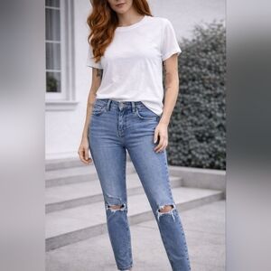 Topshop Moto Jamie Skinny Jeans W25 L32 Distressed Blue Denim